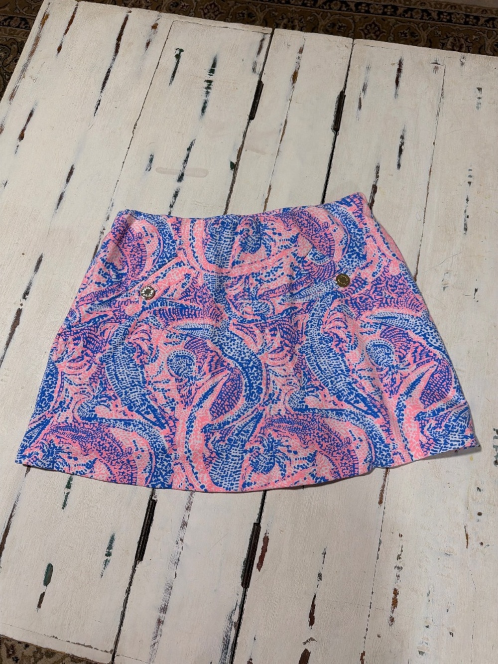 Lilly Pulitzer Madison Skort in Coastal Blue Maybe Gator Sz XS